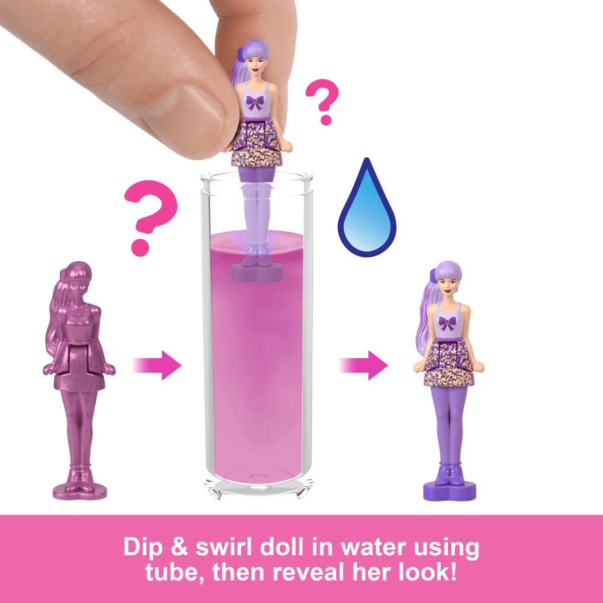 Barbie Mini Barbieland Color Reveal Dolls, 1.5-inch Doll With Surprise Water Reveal