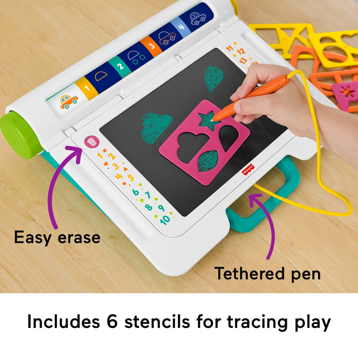 Fisher-Price Learn & Doodle Desk, Mess-Free Writing & Drawing Tablet With Lcd Screen For Kids