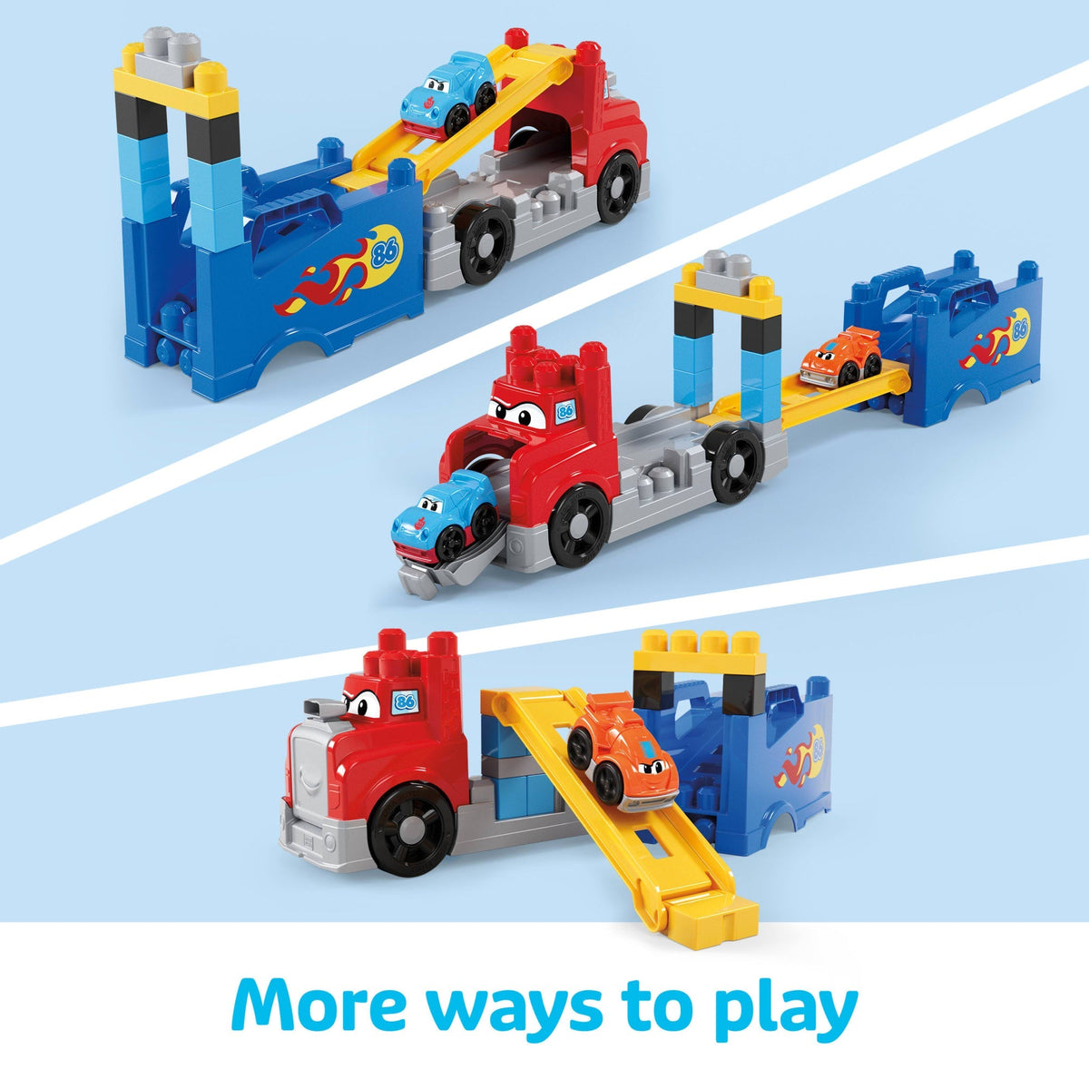 MEGA BLOKS First Builders Build & Race Rig Toy Blocks (19 Pieces) For Toddler