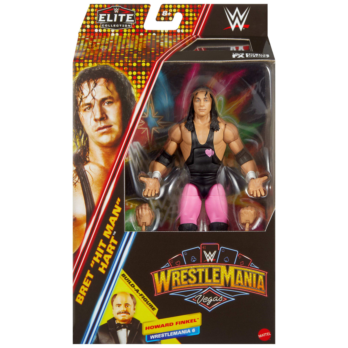 WWE Elite Collection Premium Live EVent Bret Hart Action Figure Set, Wrestlemania Collectible