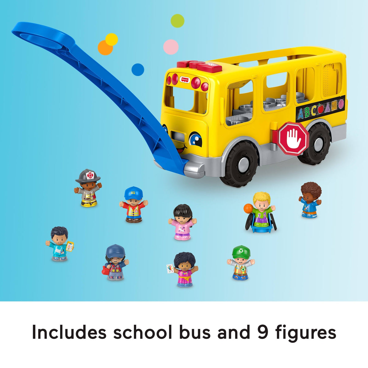 Fisher-Price Little People Big Yellow School Bus & Community Heroes Figures, Musical Toddler Toy