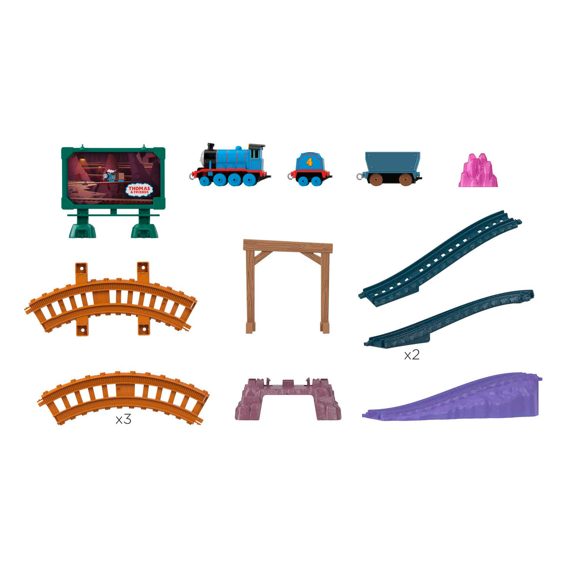 Thomas And Friends Gordon in The Mines Train Set, Track Set With Diecast Engine & Crystal Cargo