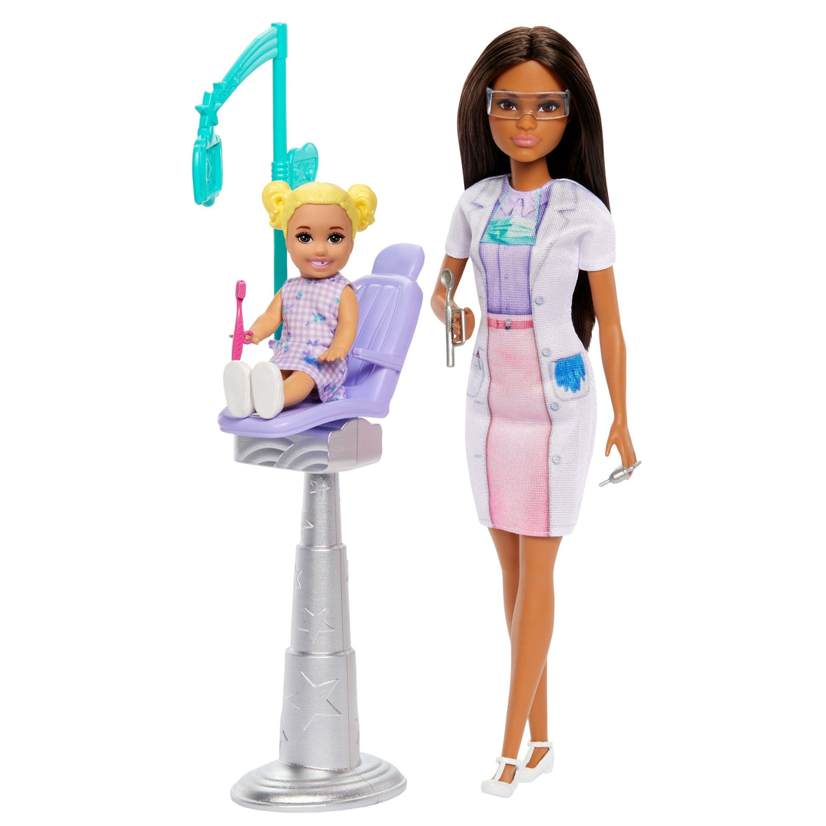 Barbie  Poupée Mode  dentiste, Brunette, Poupée enfant, Accessoires