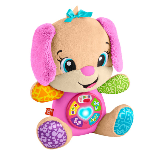 Fisher-Price Laugh & Learn Smart Stages Sis Pink Plush Baby Musical Learning Toy, Multilanguage Version