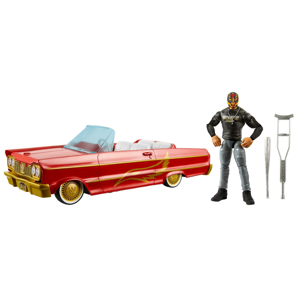 WWE Lucha Low Rider Vehicle Set With Rey Mysterio Main EVent Action Figure & Toy Car