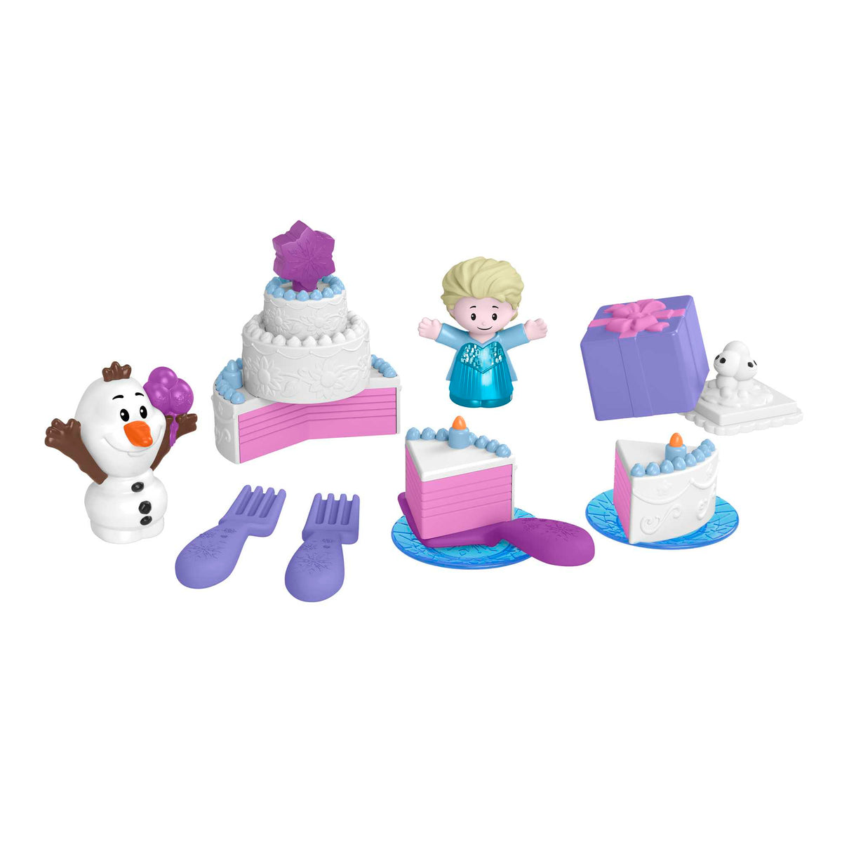 Disney Frozen Elsa & Olaf's Party Little People Toddler Playset With Figures, 12 Pieces