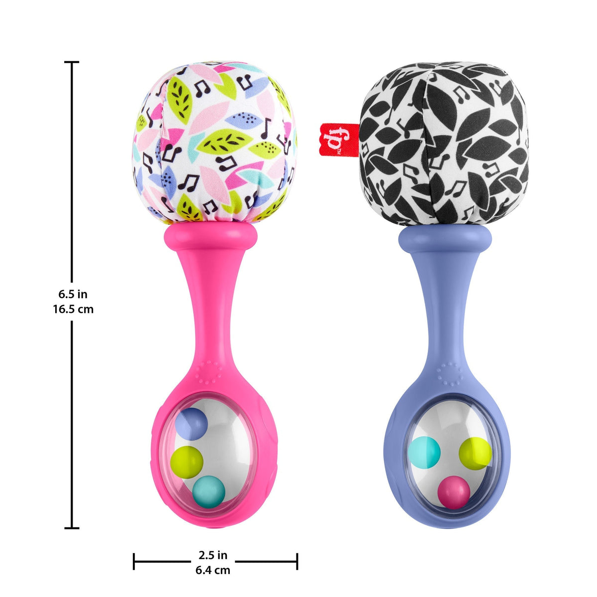Fisher-Price Rattle ‘n Rock Maracas Set Of 2 Baby Rattles, Newborn Toys, Pink