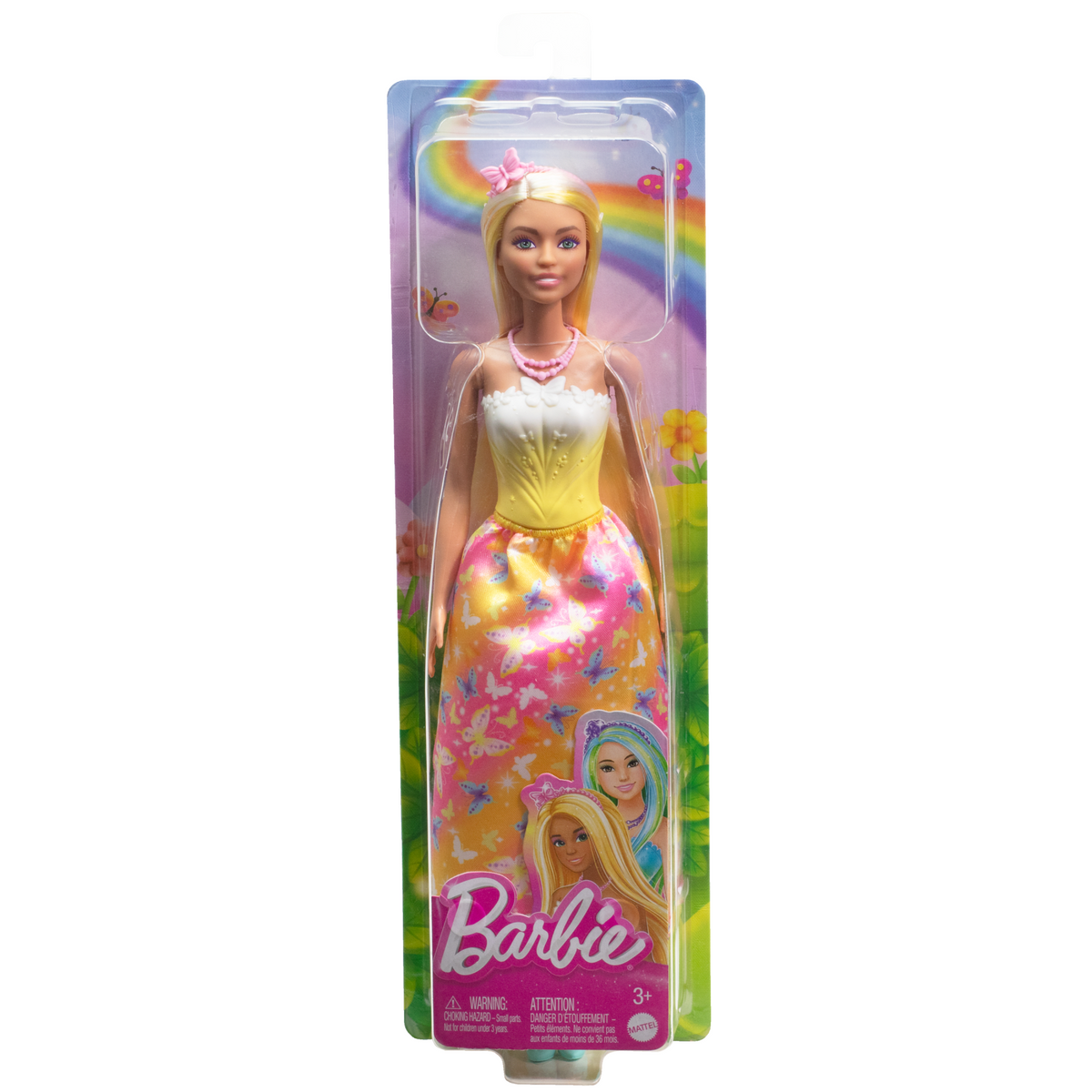 Barbie Royal Doll With Brightly Highlighted Hair, Butterfly-Print Skirt And Accessories