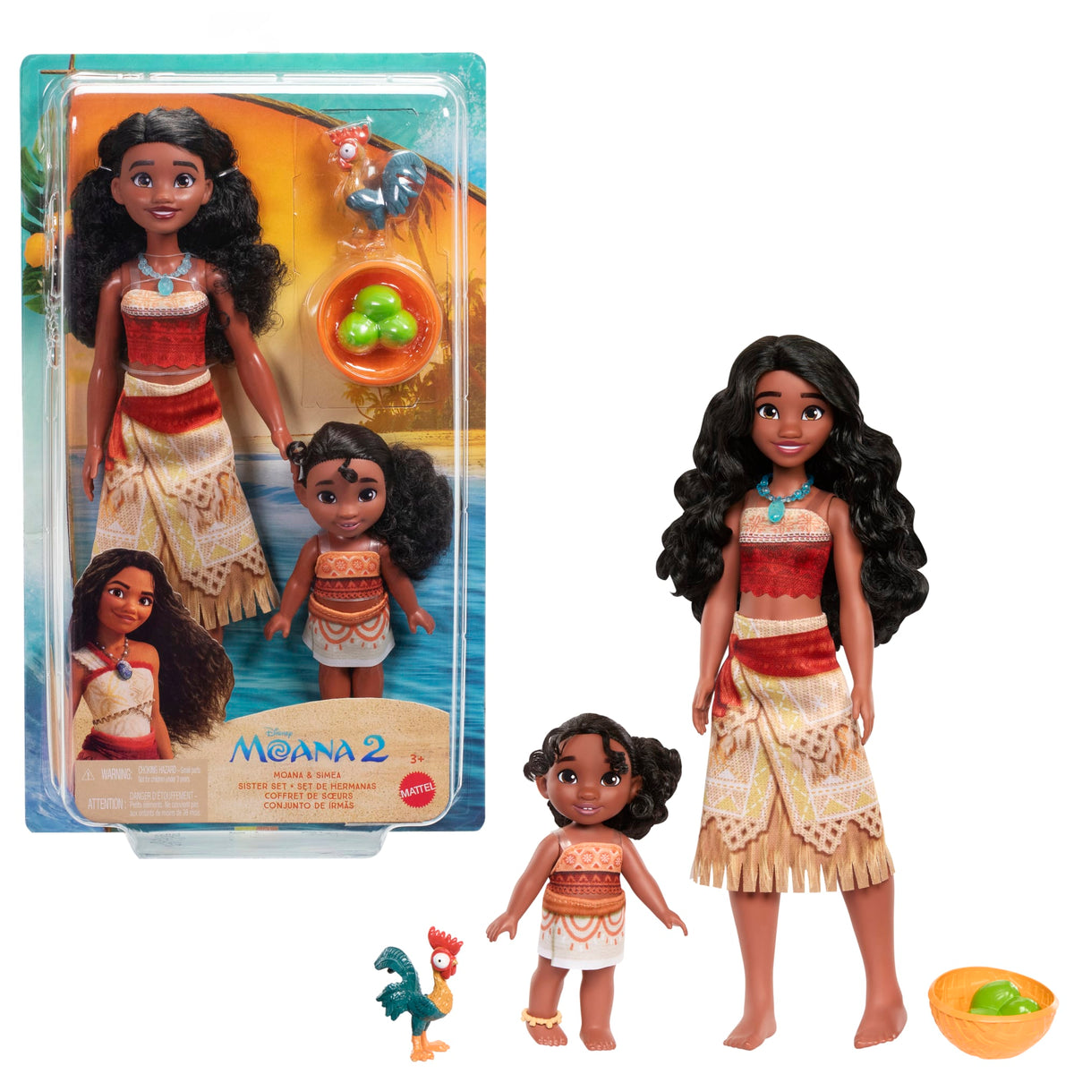 Disney Moana 2 Moana & Simea Sister Set With 2 Fashion Dolls & 3 Accessories, inspired By The Movie