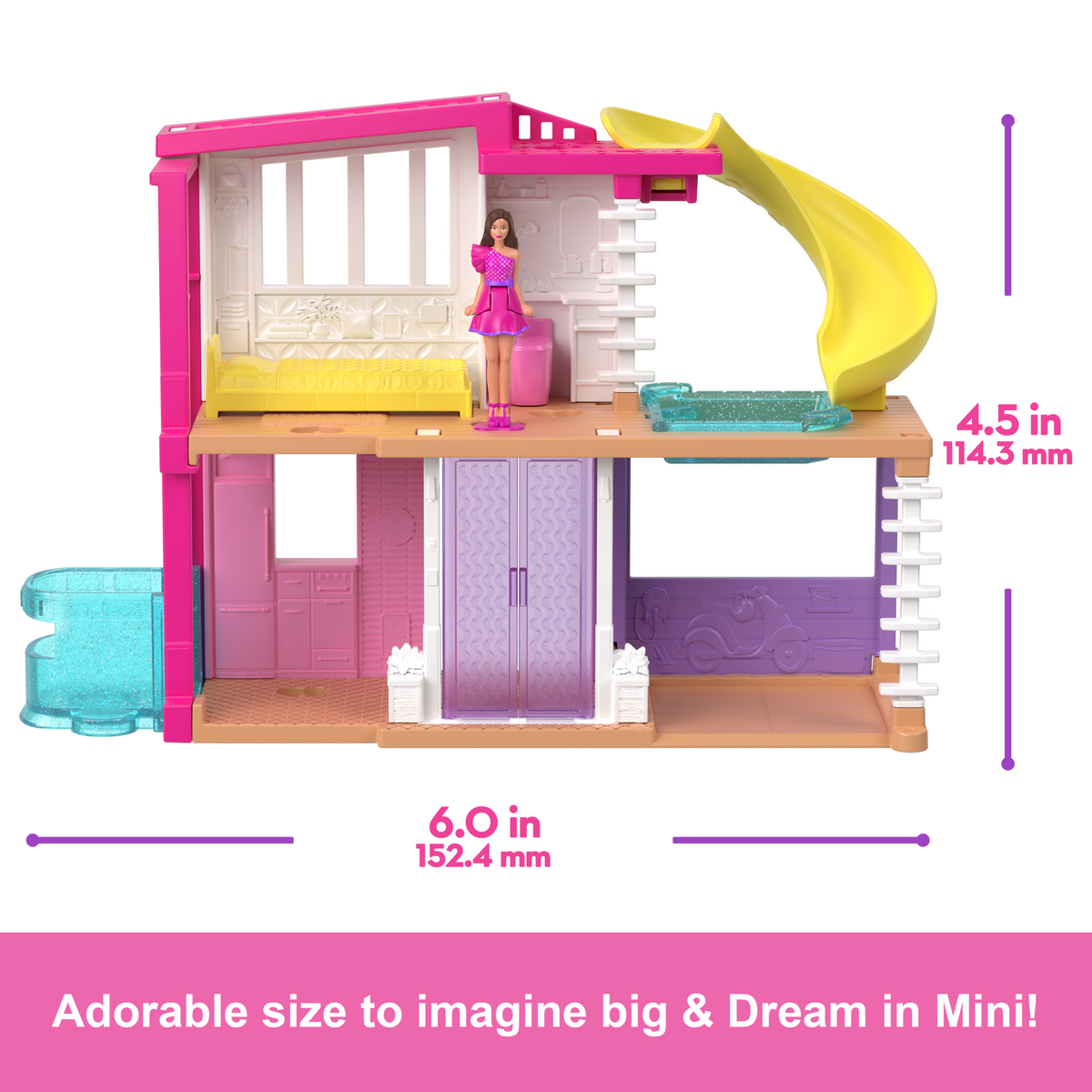Barbie Mini Barbieland Doll House Playsets With 1.5-inch Doll, Furniture & Accessories