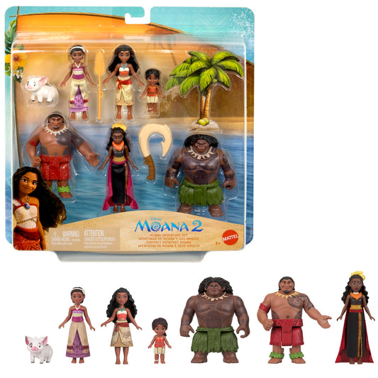 Disney Moana 2 Coffret Aventure de Moana, 6 Poupées et 2 Acc.