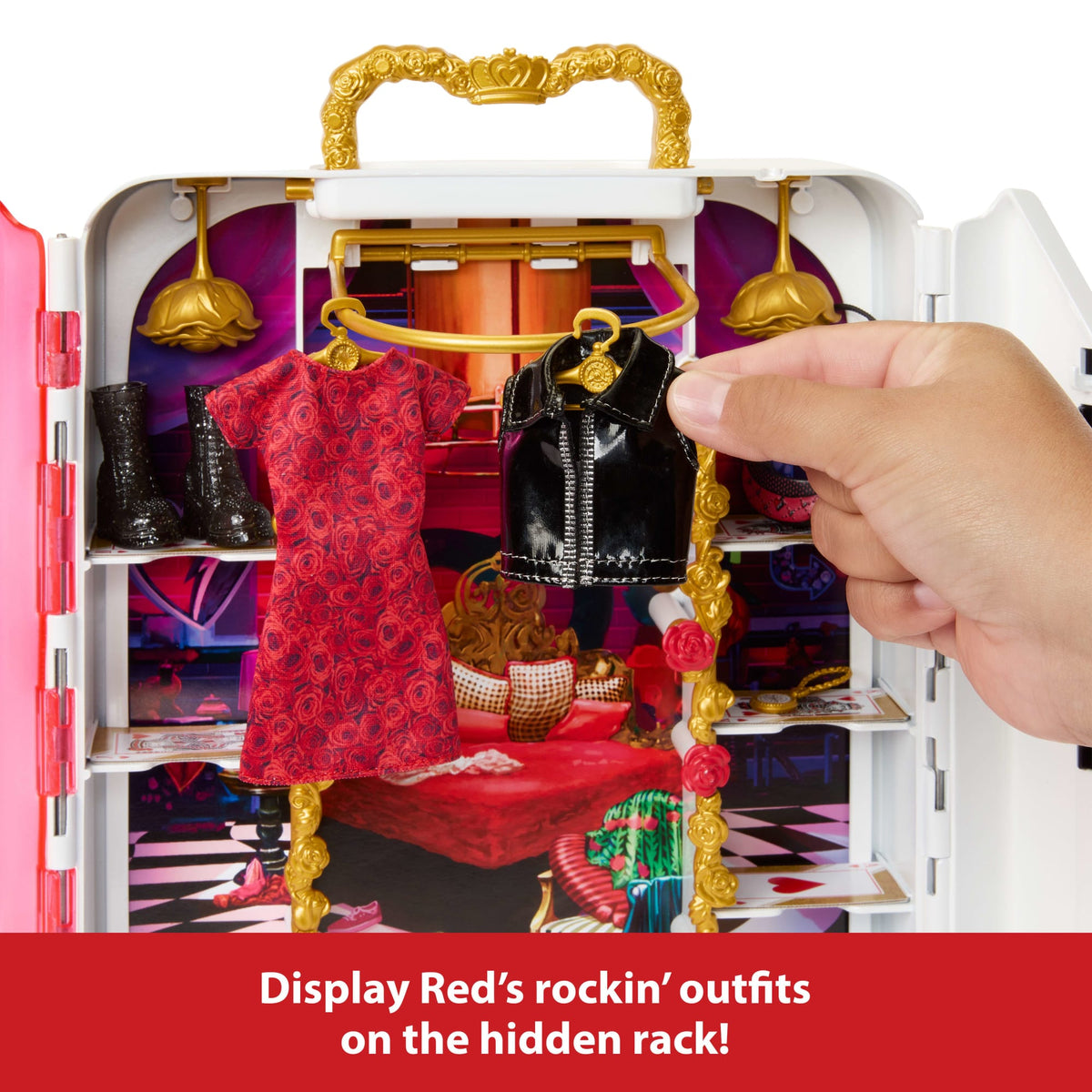 Disney Descendants: The Rise Of Red, Red's Rise & Rebel Closet Playset With Exclusive Clothes & Accessories