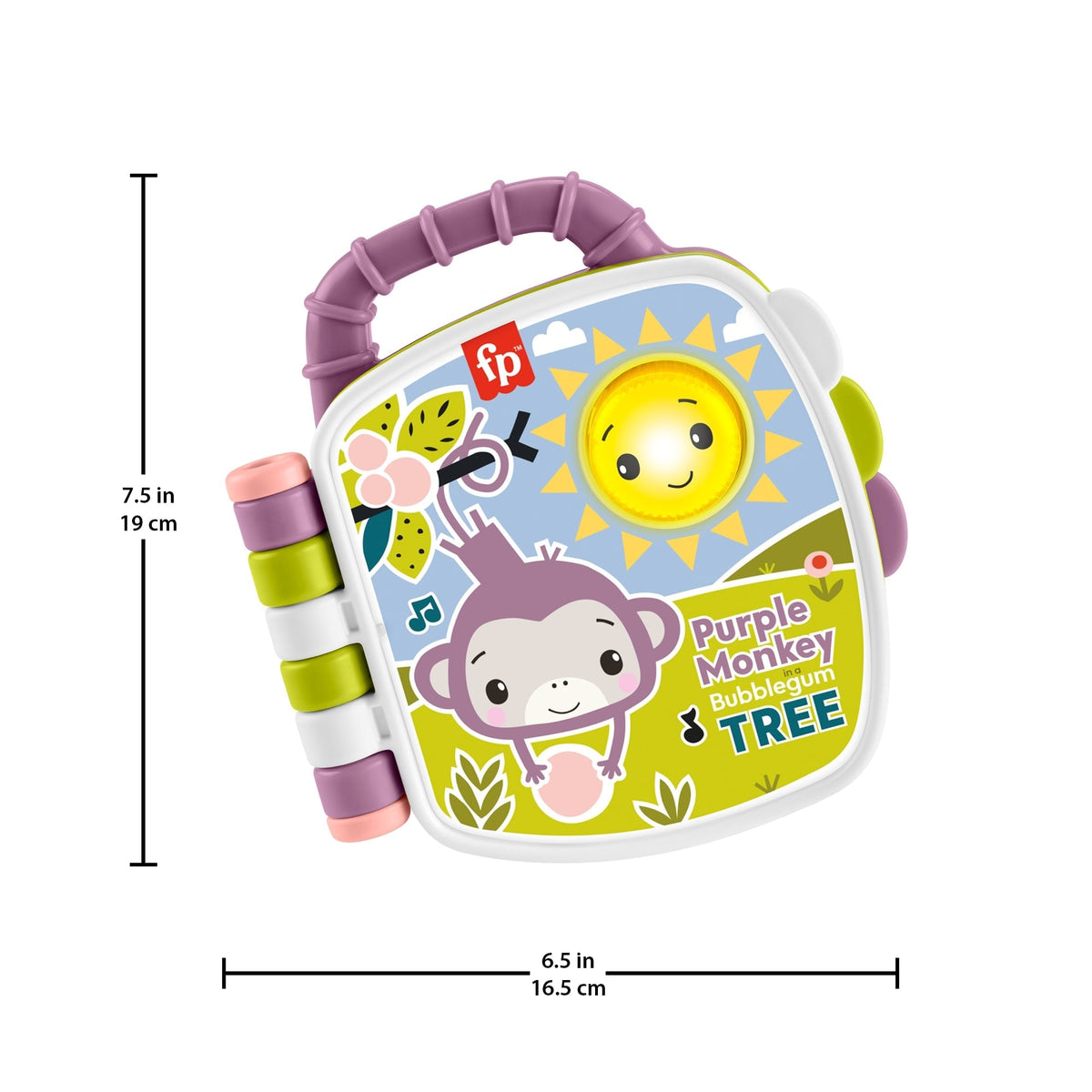 Fisher-Price Purple Monkey Musical Storybook Toy For Baby & Toddler With Lights & Sounds
