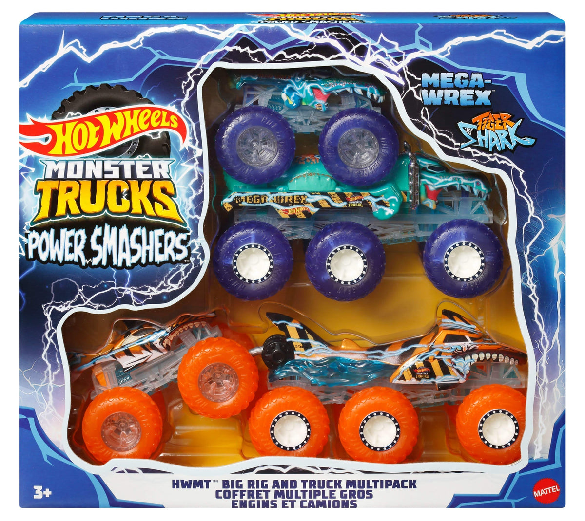 Hot Wheels Monster Trucks Power Smashers Toy Truck & Big Rig Multipack (4 Toy Trucks)