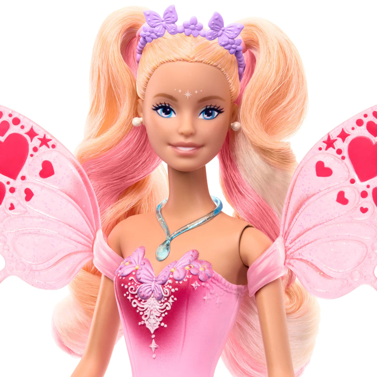 Barbie Fantaisie Poupée Fée, Ailes et Tenue à Changement de Couleur