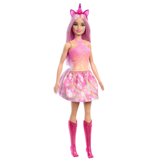 Barbie Fantasía Muñeca Unicornio Falda de Ensueño Rosa