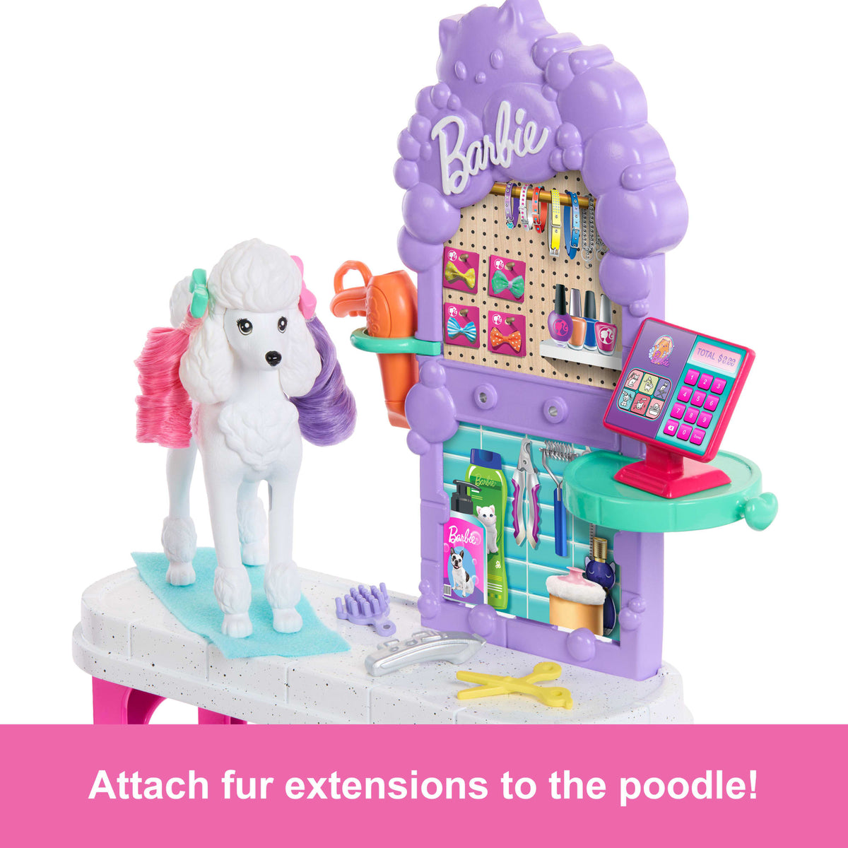 Barbie World Paw Spa Playset With Wash And Groom Stations, 3 Pets, & Styling.Accessories