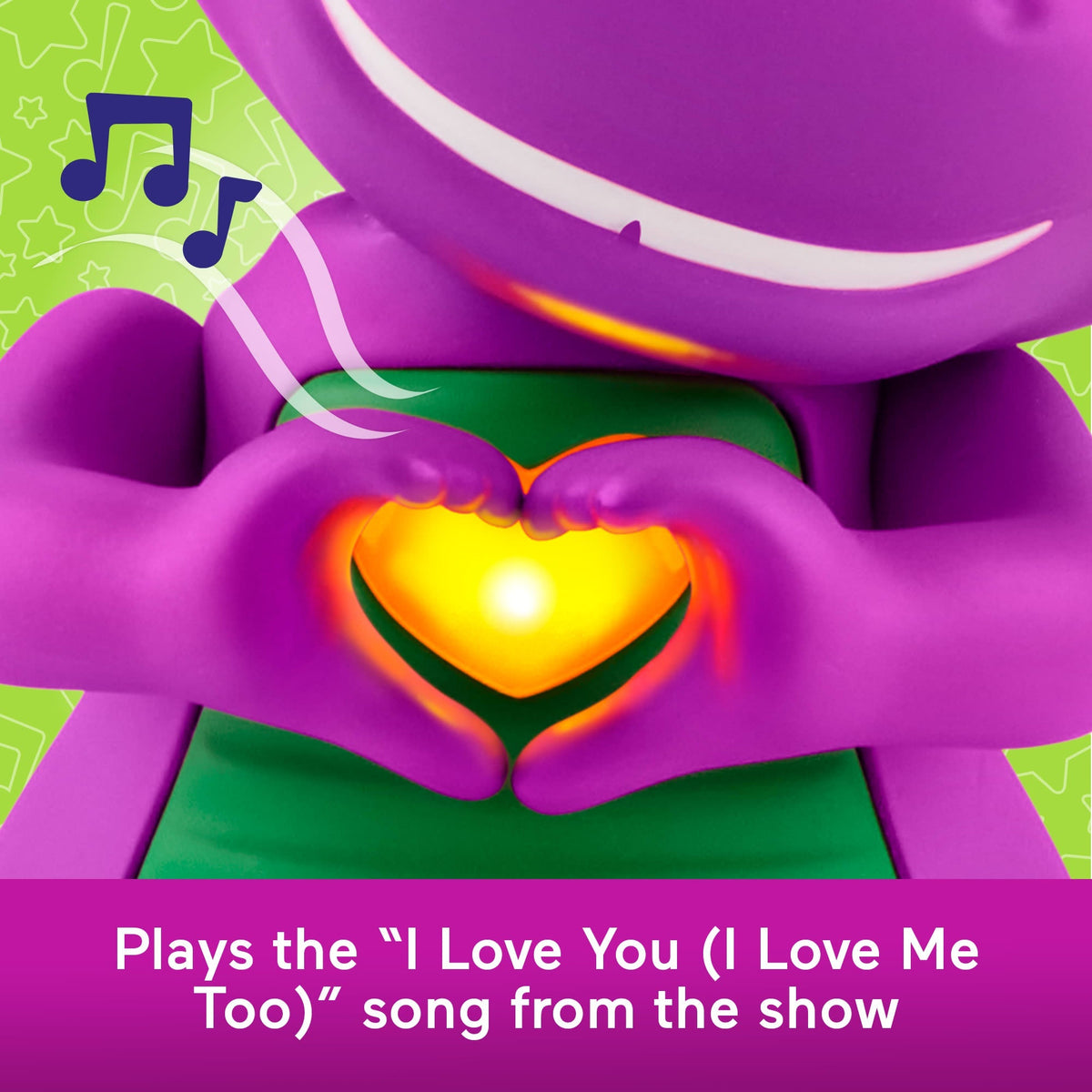 Fisher-Price Barney's World Heart Hands Barney Toy Figure With Music & Lights For Kids