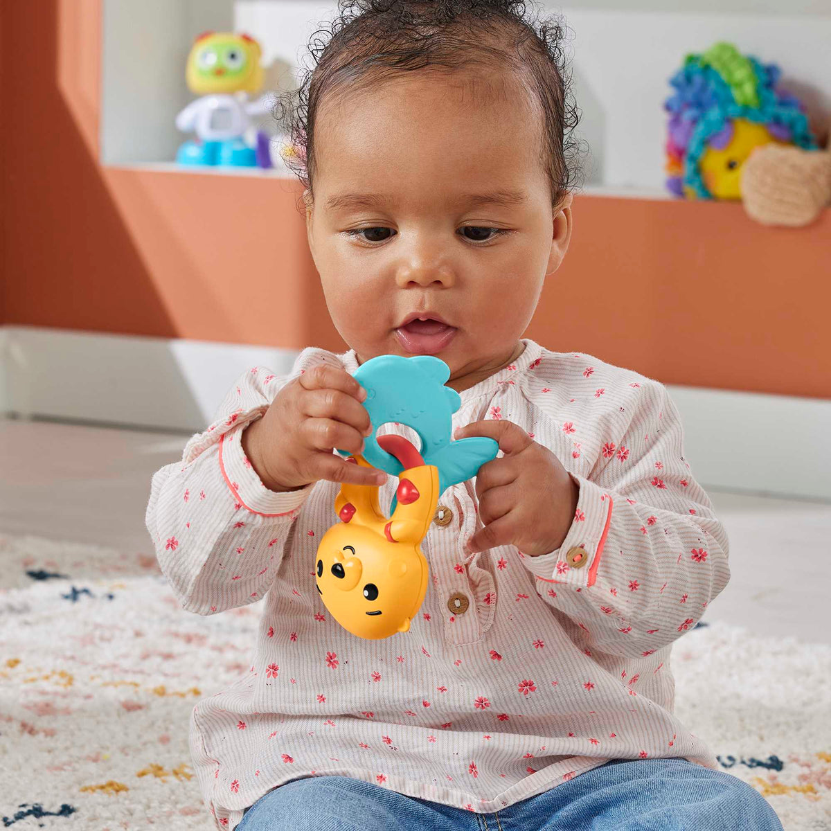 Fisher-Price Baby Chocalho para Bebês Sensimals Leopardo