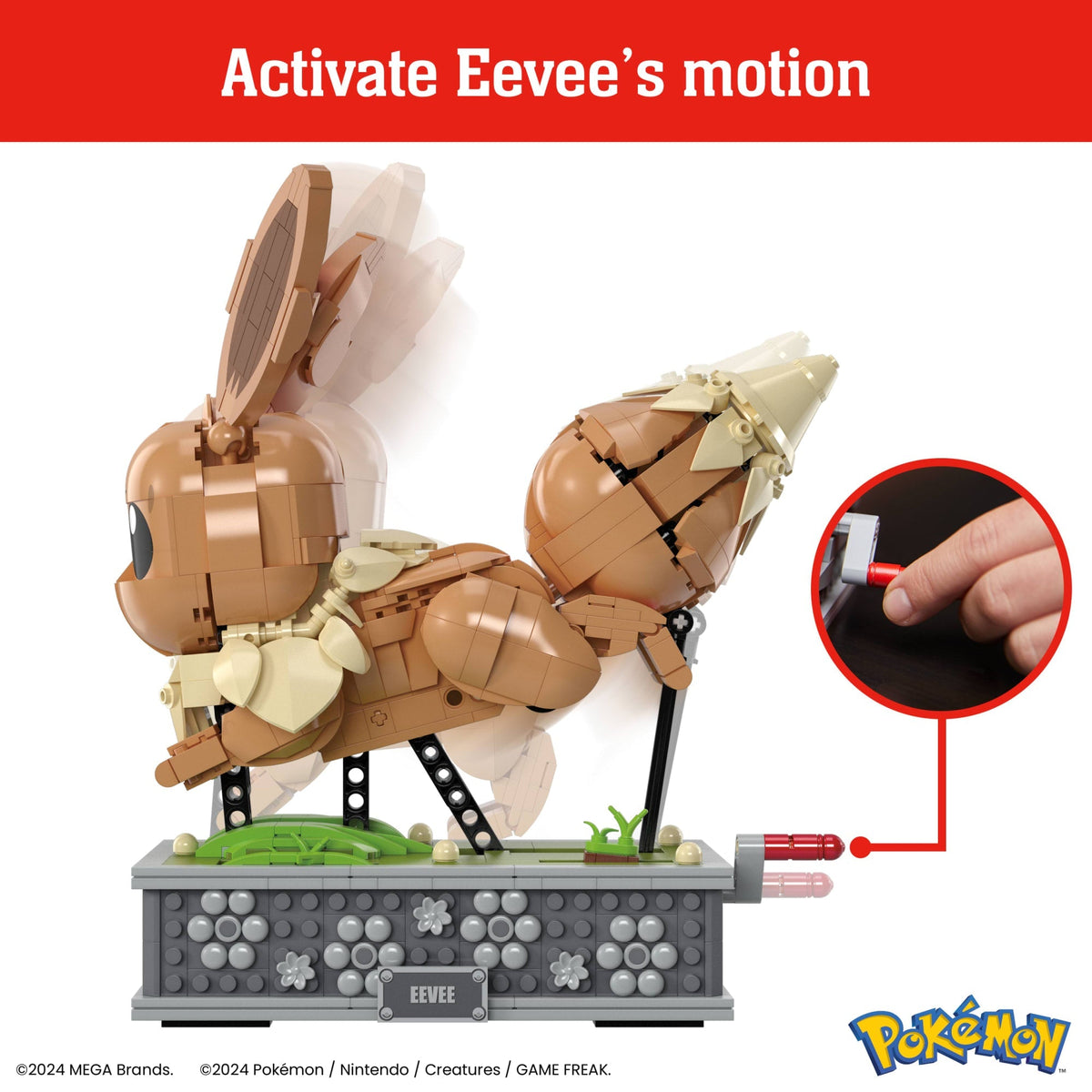 MEGA Pokémon Motion Eevee Building Toy Kit (1366 Pieces) For Collectors