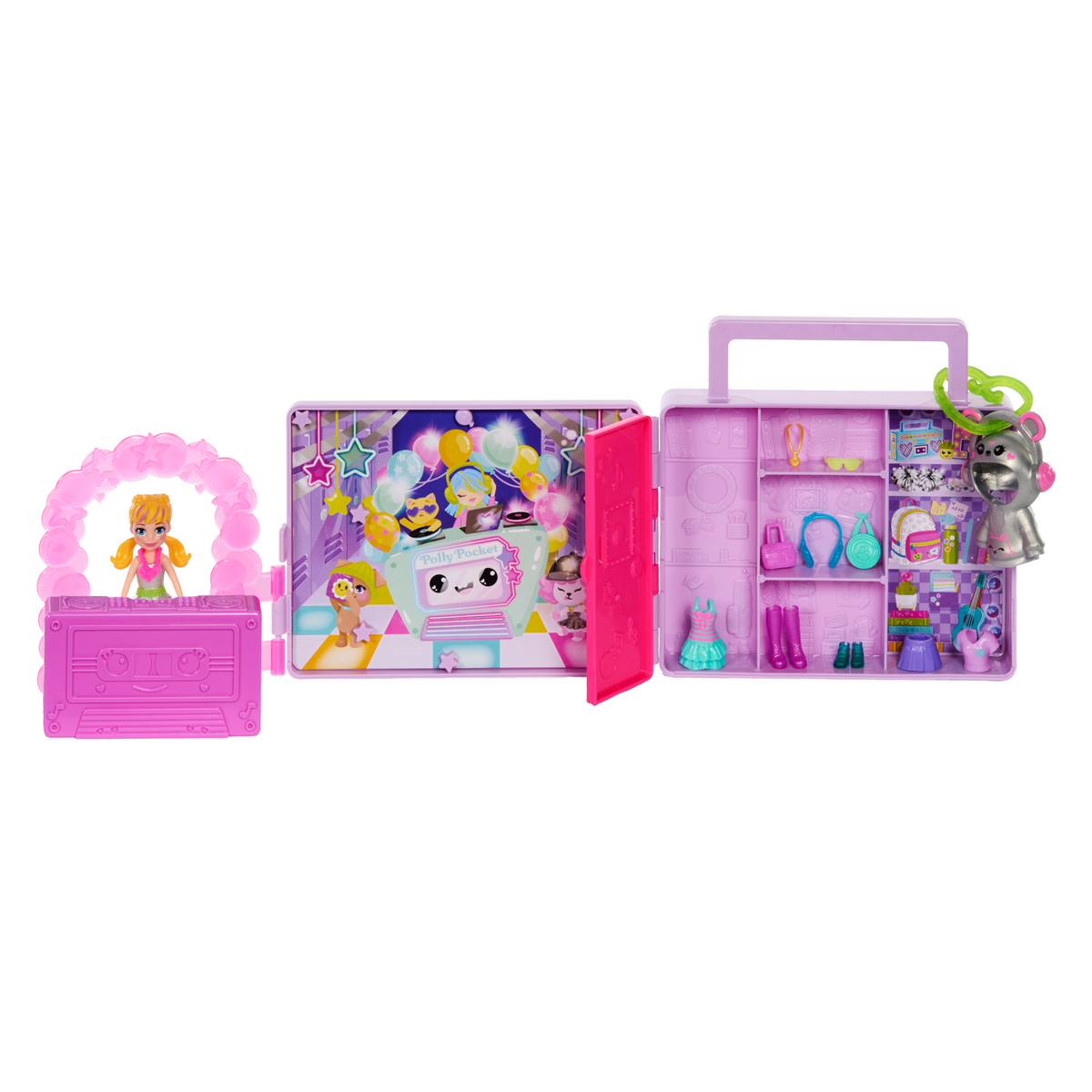Polly Pocket Disco Dance Fashion Reveal Doll & Playset With Unboxing Surprises & Water Play