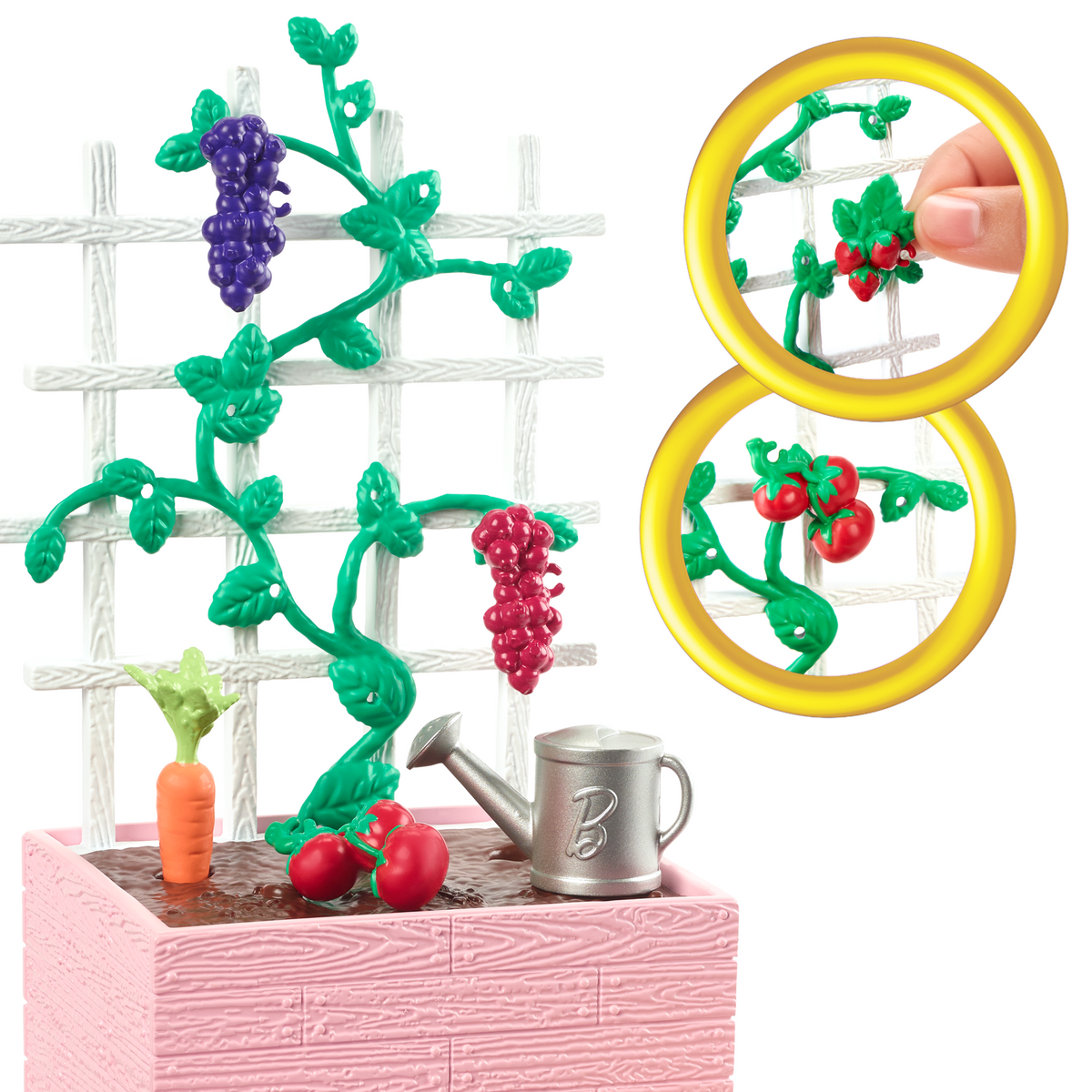 Barbie World Garden Playset With 12 Pieces Including Planter, Bunny Figure, Food & More