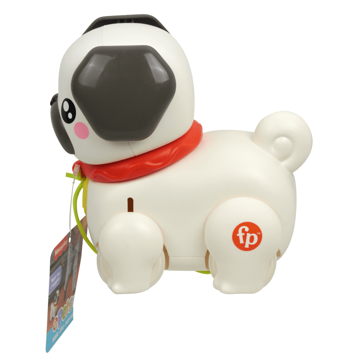 Fisher-Price Fp Pets Walk-The-Pup Pug Baby & Toddler Pull Toy With Motion & Sounds