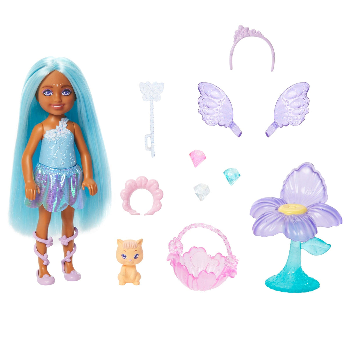 Barbie Chelsea Doll & Accessories Set, Small Fairy Doll With Wings, Pet & 8 Themed Pieces